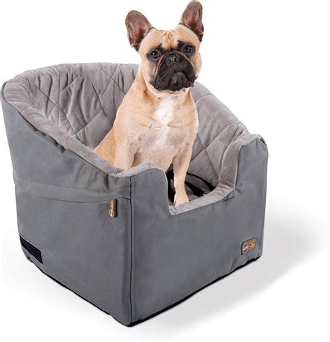 5 Inches BLOBLO Dog Car Seat Pet Booster Seat Pet Travel Safety Dog Bed for Car with Storage Pocket (Coffee Stripe). . Kh bucket booster pet seat